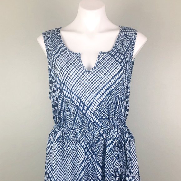 Sonoma Navy & White Shibori Print High Low Dress - Picture 2 of 7